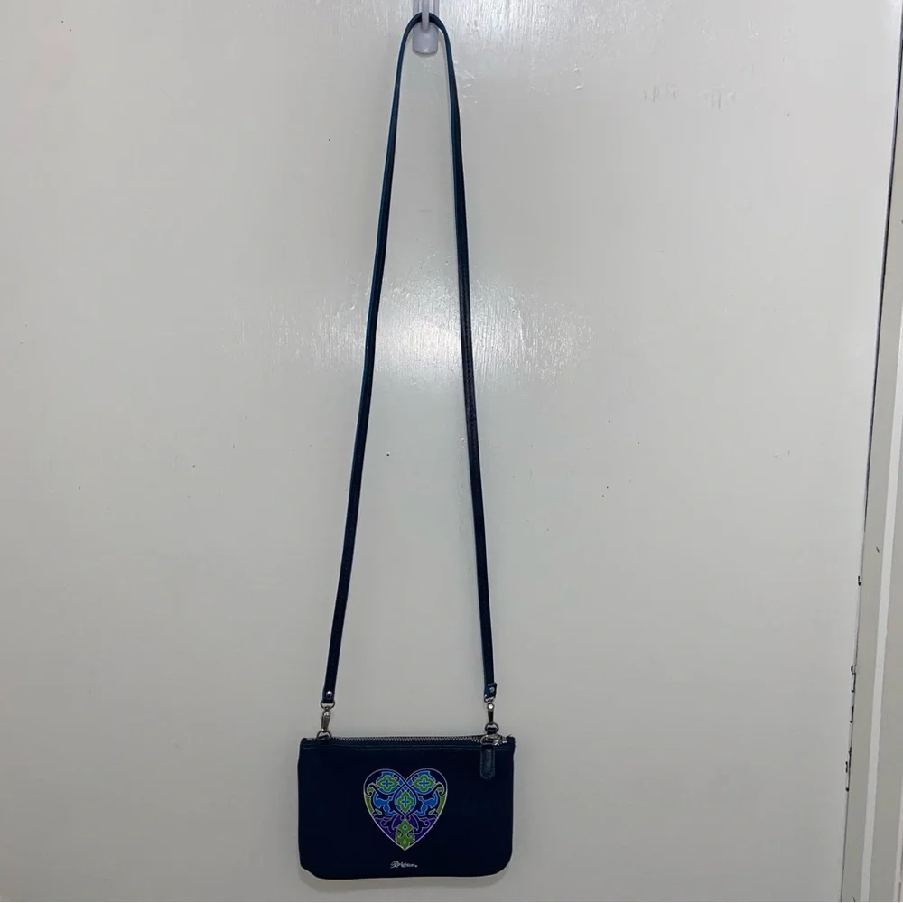 Brighton Blue Crossbody Bag with Vibrant Heart - Picture 11 of 11